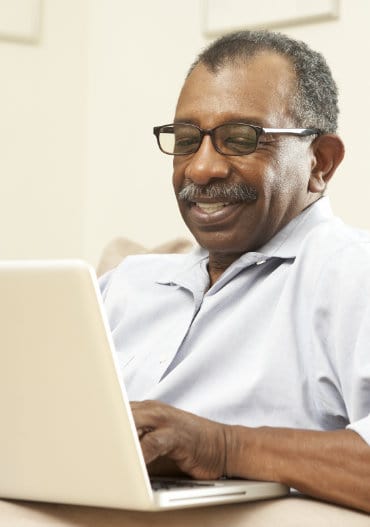 man making an eye appointment