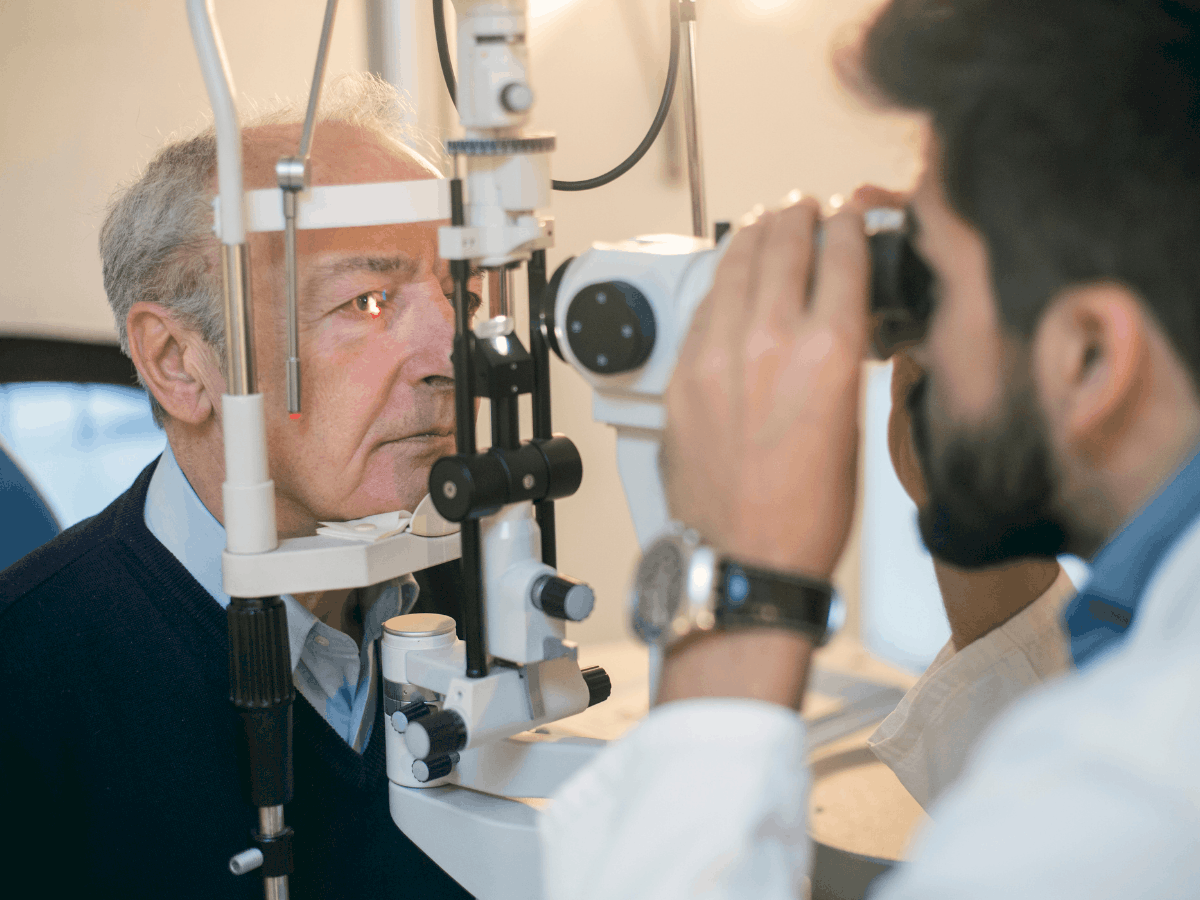 Older Man having eye exam