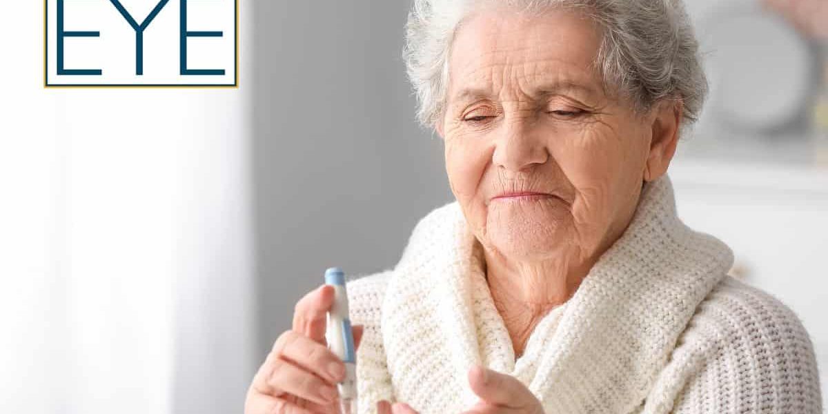 Diabetic patient taking her medicine